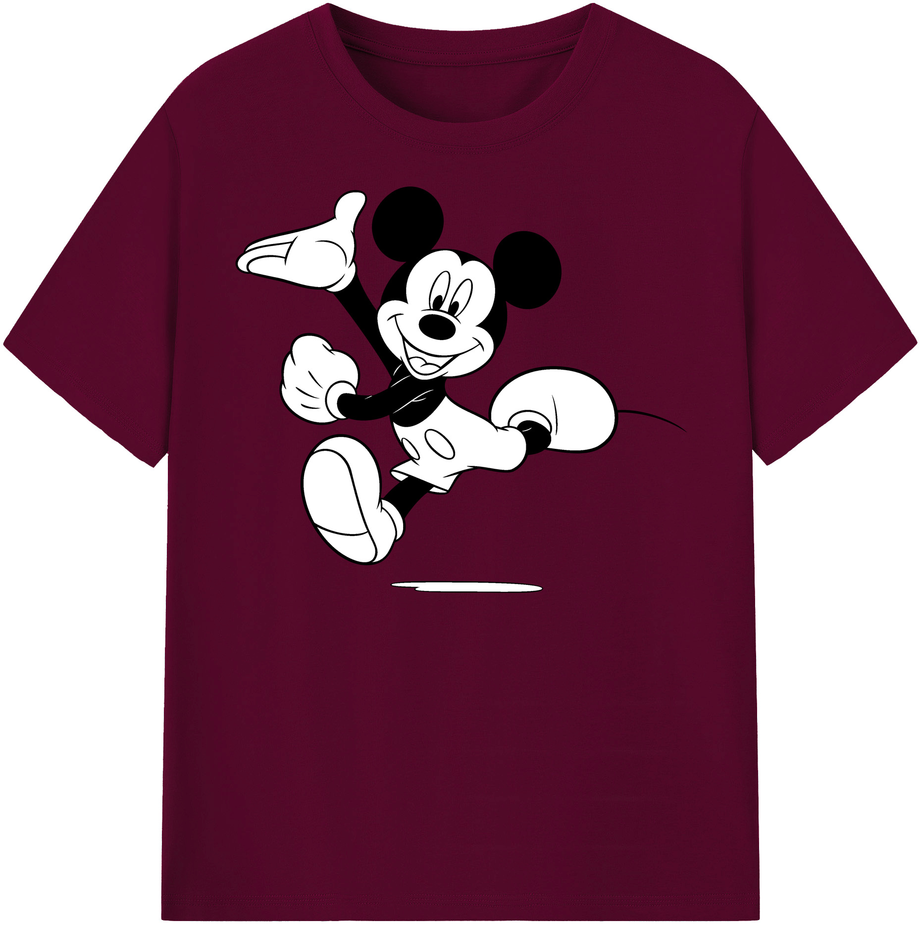 （画像用） ミッキーマウス Mickey Mouse レディースカジュアルプリントTシャツ（綿100％）